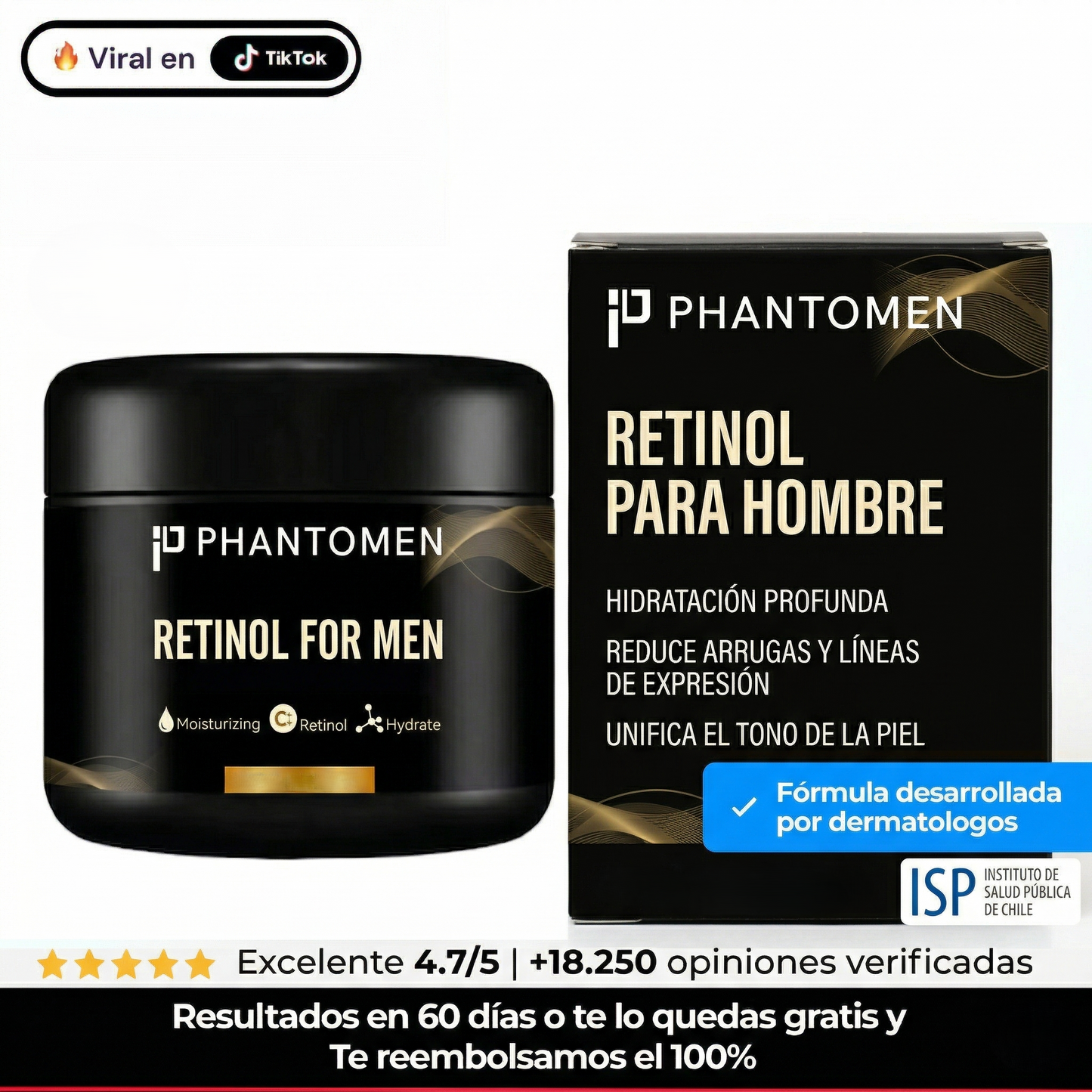 PhantoMen Crema Anti-edad con Retinol+ para Hombre.